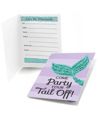 Let's Be Mermaids - Fill-In Baby Shower or Birthday Party Invitations (8 count)