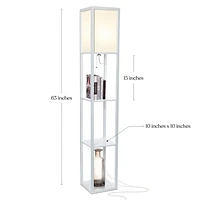 Brightech Maxwell 63" 3-Shelf Led Floor Lamp with Lantern Shade