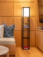 Maxwell Led Shelf Floor Lamp with Lantern Shade (63")