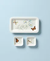 Butterfly Meadow 3 Piece Sushi Plate Bowls Set