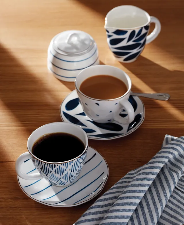 Lenox Blue Bay Assorted Espresso Cup & Saucer Set of 4