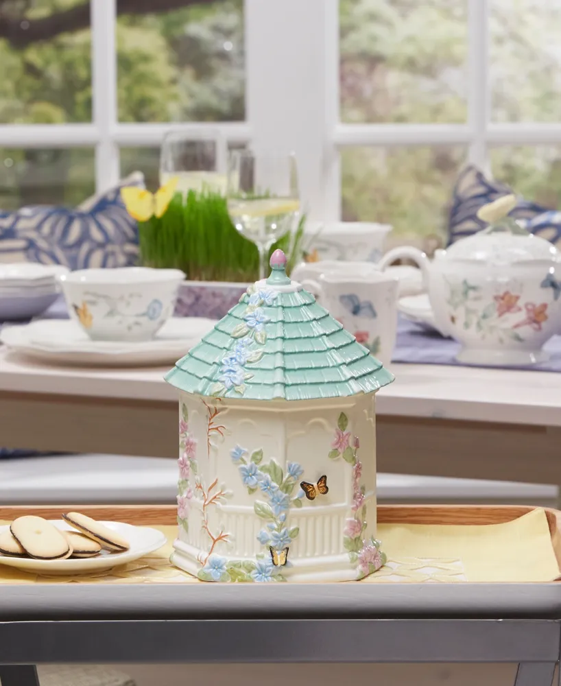 Lenox Butterfly Meadow Porcelain Figural Gazebo Cookie Jar