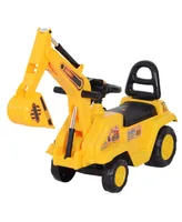 Homcom Ride On Excavator Pulling Cart Pretend Play Construction Truck