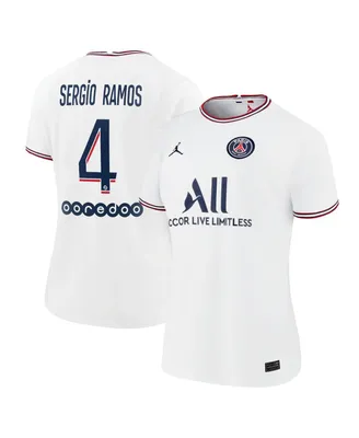 Women's Jordan Sergio Ramos White Paris Saint-Germain 2021/22 Fourth Replica Jersey