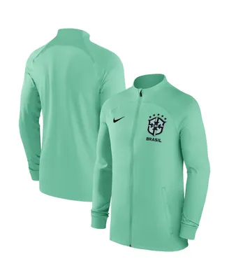 Men's Nike Brazil National Team Green Strike Raglan Full-Zip Performance Track Jacket