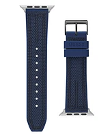 Guess Men's Blue Nylon on Black Silicone band compatible with Apple 42mm, 43mm, 44mm watch