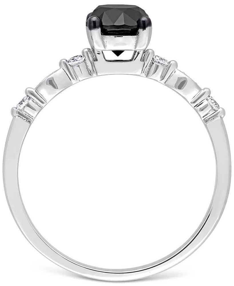 Black Diamond (1 ct. t.w.) & White Accent Engagement Ring 14k Gold