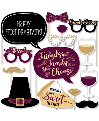 Elegant Thankful for Friends - Friendsgiving Photo Booth Props Kit - 20 Ct
