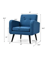 Mid Century Accent Chair Fabric Arm Single Sofa