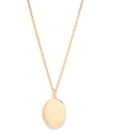 brook & york Isla Initial Oval Locket Necklace - K Gold Plated