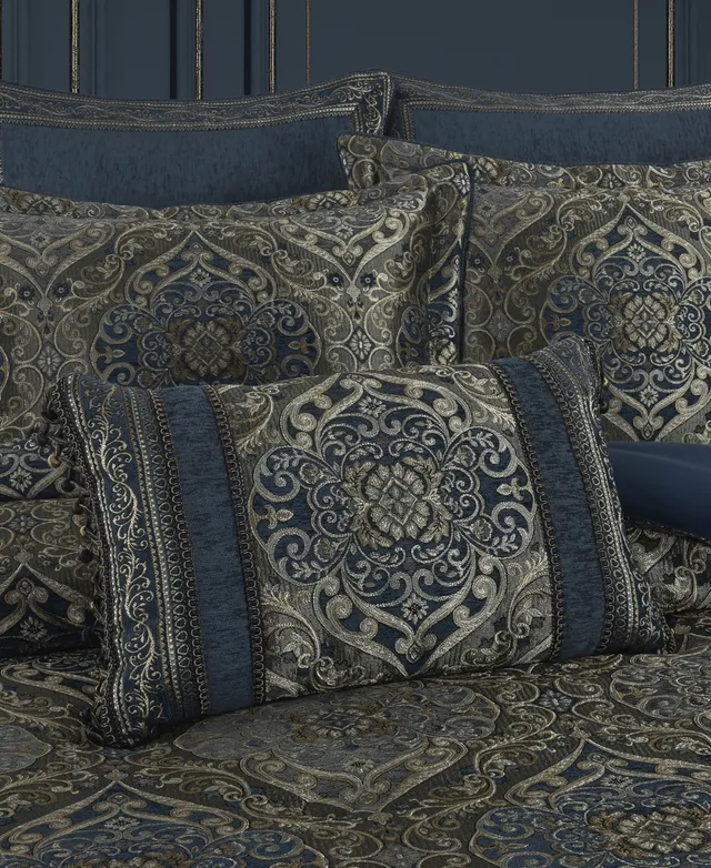 J. Queen New York Weston Blue Bedding Collection Woven Damask Print  Comforter Set