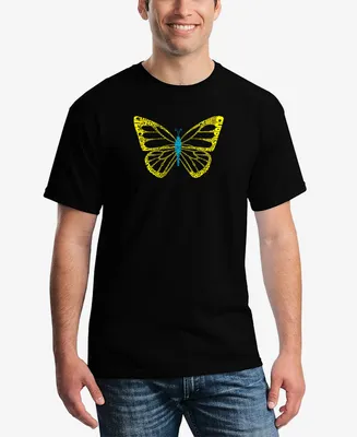 La Pop Art Men's Butterfly Word Short Sleeve T-shirt