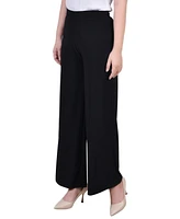 Ny Collection Petite Short Mid Rise Pull On Wide-Leg Palazzo Pant