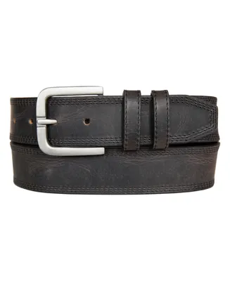 Lucky Brand Men's Triple Needle Stitched Leather Belt