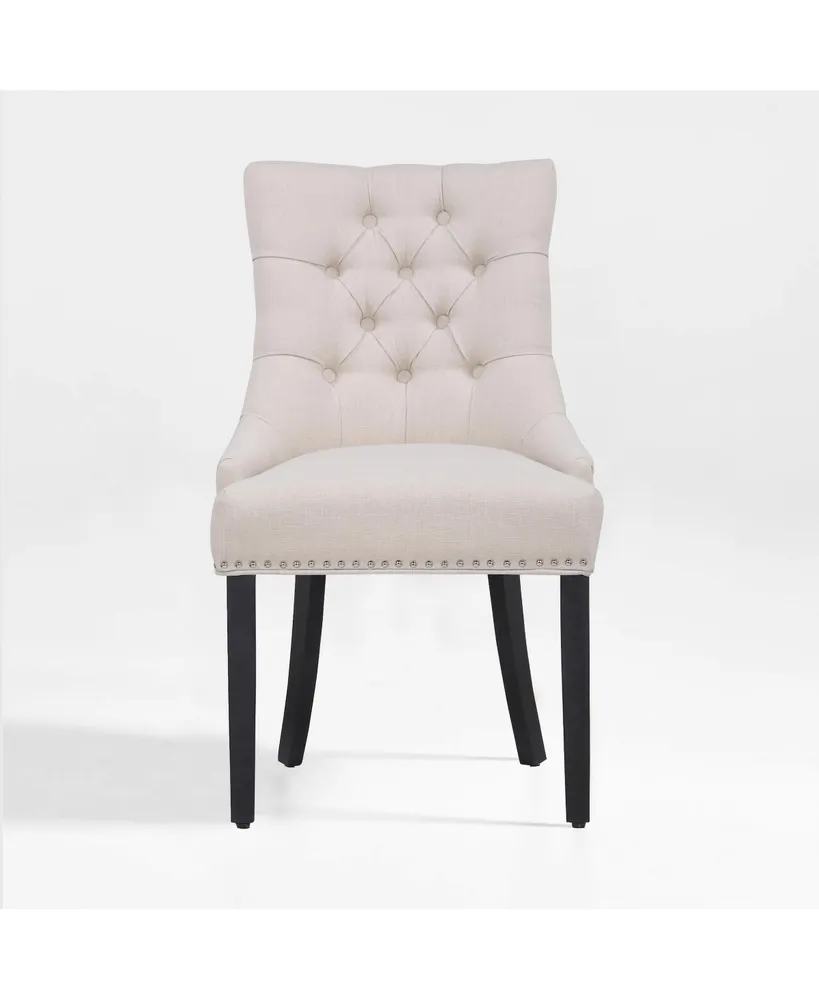 WestinTrends Upholstered Wingback Button Tufted Dining Chair