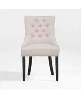 WestinTrends Upholstered Wingback Button Tufted Dining Chair
