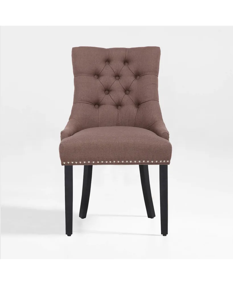 WestinTrends Upholstered Wingback Button Tufted Dining Chair