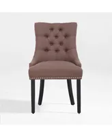 WestinTrends Upholstered Wingback Button Tufted Dining Chair