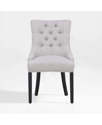 WestinTrends Upholstered Wingback Button Tufted Dining Chair