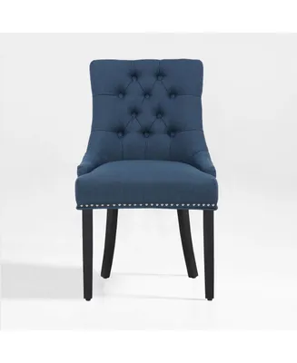 WestinTrends Upholstered Wingback Button Tufted Dining Chair