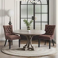 WestinTrends Upholstered Wingback Button Tufted Dining Chair Set of 2
