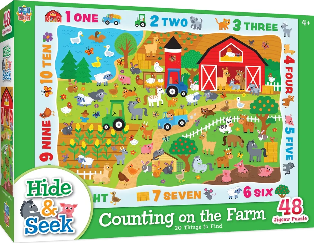 Masterpieces Hide & Seek - Counting on the Farm 48 Piece Jigsaw Puzzle
