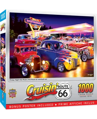 Masterpieces Cruising' Route 66 - Friday Night Hot Rods 1000 Piece Puzzle