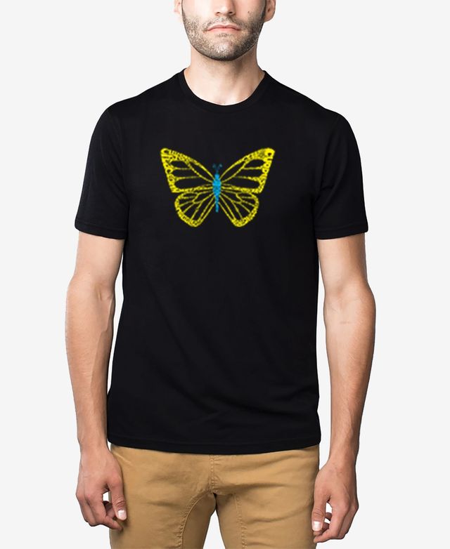 La Pop Art Men's Premium Blend Word Butterfly T-shirt