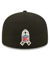 Men's New Era Black Los Angeles Rams 2022 Salute To Service 59FIFTY Fitted Hat