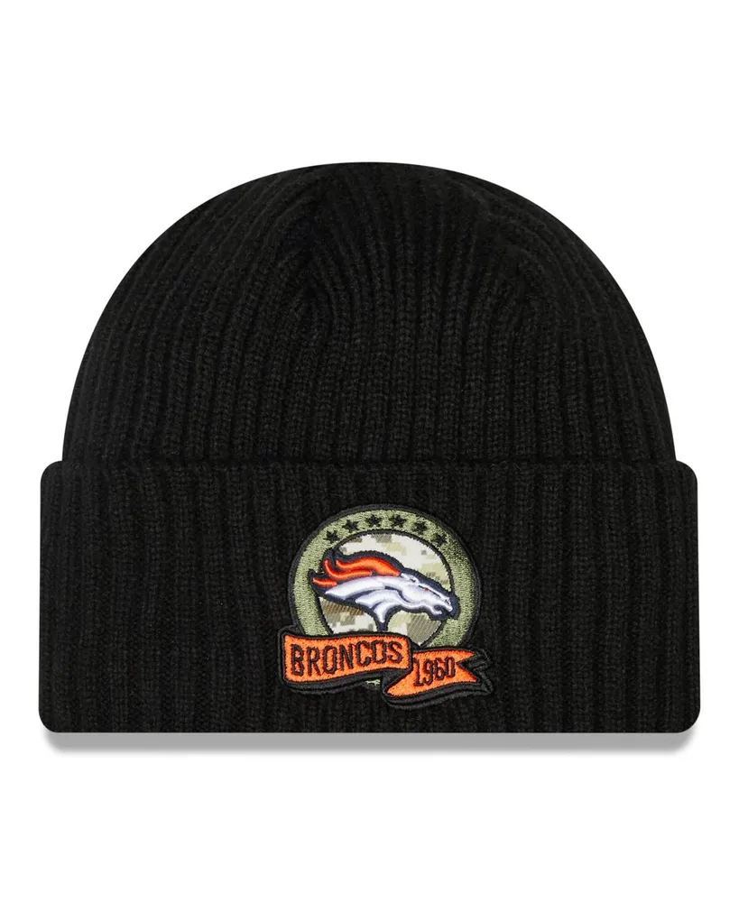 Men's New Era Black Denver Broncos 2022 Salute To Service Knit Hat