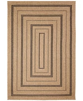 Liora Manne' Sahara Multi Border 6'6" x 9'3" Outdoor Area Rug