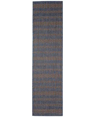 Liora Manne' Mosaic Stripe 1'11" x 7'6" Runner Outdoor Area Rug