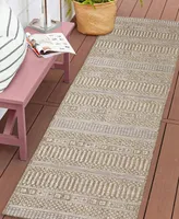 Liora Manne' Orly Stripe 1'11" x 7'6" Runner Outdoor Area Rug