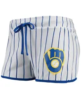 Women's Concepts Sport White and Royal Milwaukee Brewers Vigor Sleep Shorts