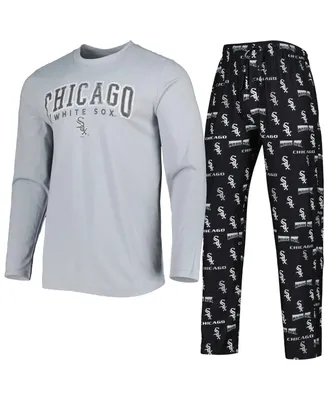Men's Concepts Sport Black, Gray Chicago White Sox Breakthrough Long Sleeve Top and Pants Sleep Set