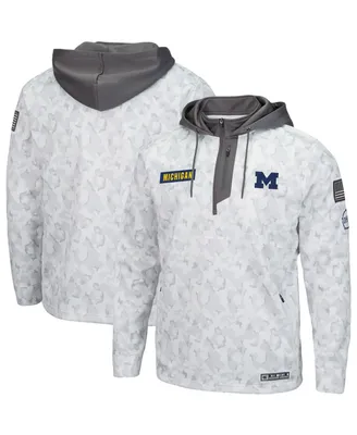 Men's Colosseum Arctic Camo Michigan Wolverines Oht Military-Inspired Appreciation Quarter-Zip Hoodie