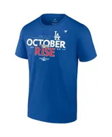 Men's Fanatics Royal Los Angeles Dodgers 2022 Postseason Locker Room Big and Tall T-shirt