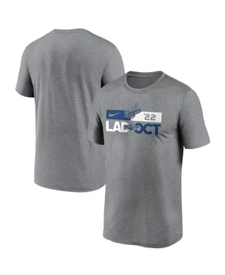 Men's Nike Heathered Charcoal Los Angeles Dodgers 2022 Postseason T-shirt