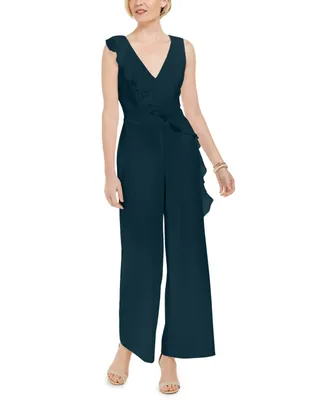 Connected Petite Ruffled Jumpsuit