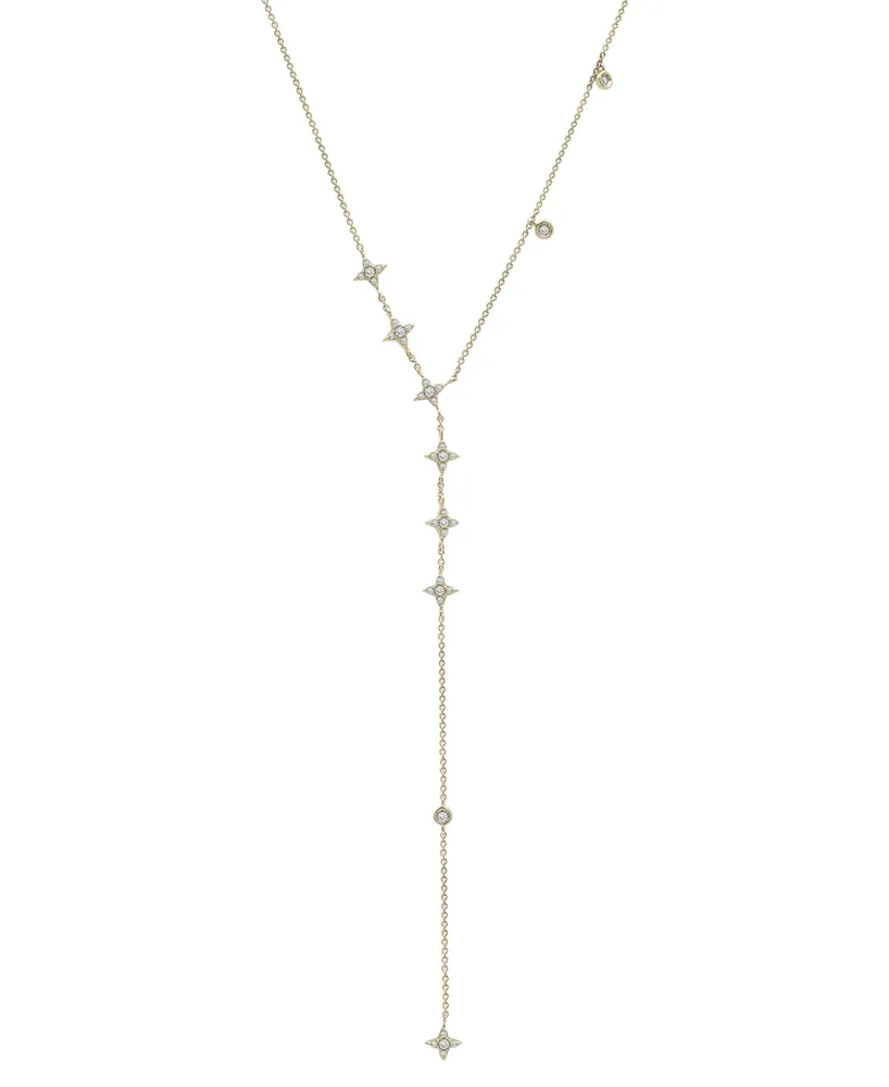 Wrapped Diamond Lariat Choker Necklace (1/4 ct. t.w.) in 10k Gold, 14" + 2" extender, Created for Macy's