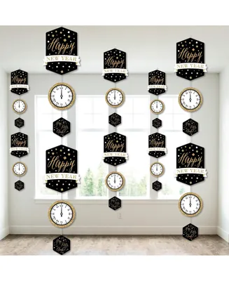 New Year's Eve - Gold - New Years Eve Party Hanging Vertical Decor - 30 Pieces
