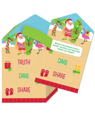 Tropical Christmas Holiday Party Game Cards Truth, Dare, Share Pull Tabs 12 Ct