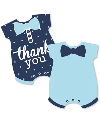 Hello Little One - Blue & Navy - Shaped Thank You Cards with Envelopes - 12 Ct