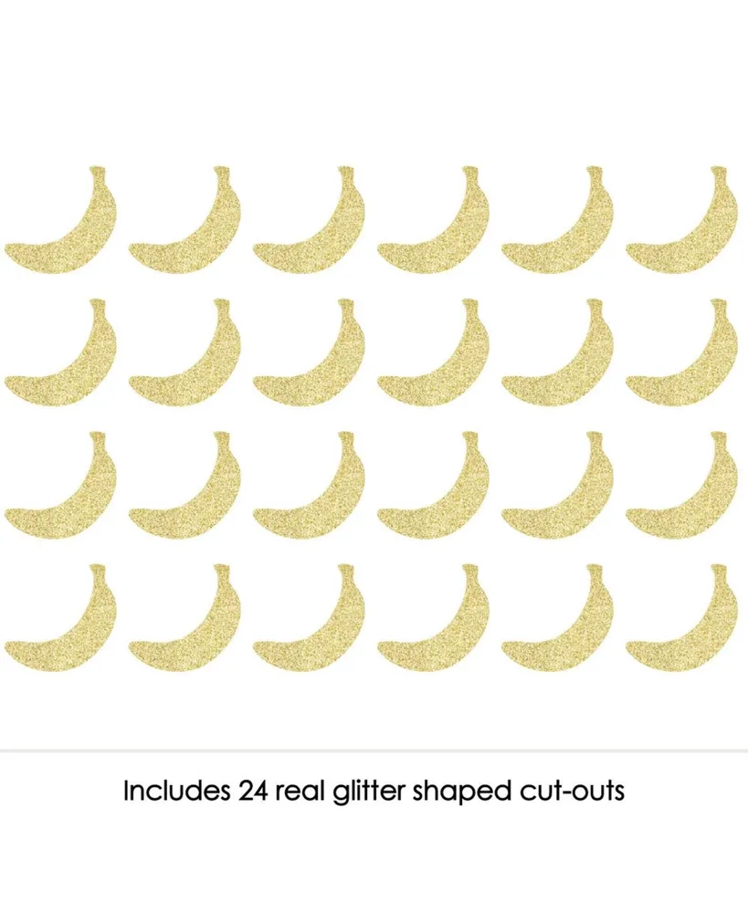 Big Dot of Happiness Gold Glitter Banana - No-Mess Real Gold Glitter Cut-Outs Confetti - 24 Ct