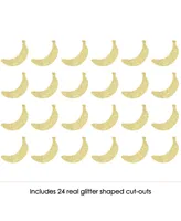 Big Dot of Happiness Gold Glitter Banana - No-Mess Real Gold Glitter Cut-Outs Confetti - 24 Ct
