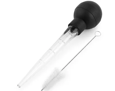 Transparent Turkey Baster With Detachable Bulb Includes Cleaning Brush