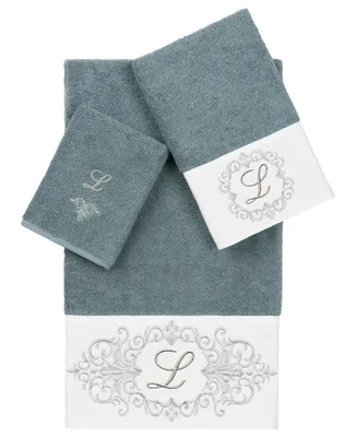 Linum Home Turkish Cotton Monica Embellished Towel 3 Piece Set