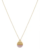 Unwritten 14K Gold Flash-Plated Brass Crystal Heart "Always Love" Rose Quartz Accent Pendant Necklace with Extender