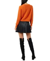 French Connection Etta Faux Leather Pleated Mini Skirt