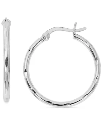 Giani Bernini Polished Divot Small Hoop Earrings in Sterling Silver, 25mm, Created for Macy's
